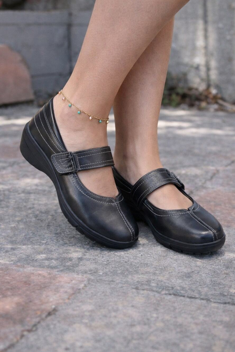 SPRING STEP Amparo Mary Jane Flat Shoes Charcoal 38 7.5